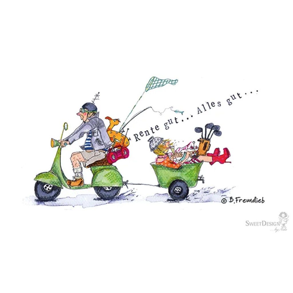 Frühstücksbrettchen Barbara Freundlieb Rente gut, alles gut Frühstücksbrettchen Barbara Freundlieb Rente gut, alles gut