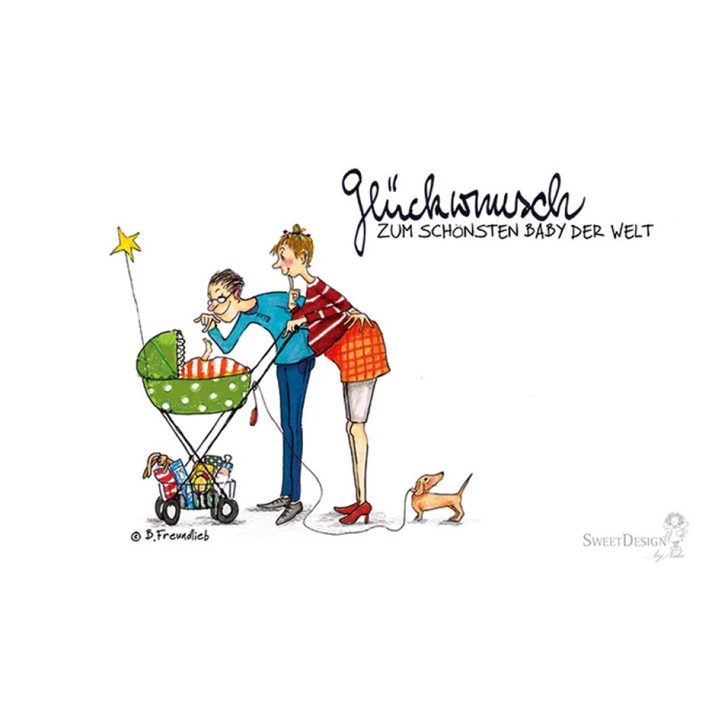 Künstler-Karte B. Freundlieb Glückwunsch zum schönsten Baby Künstler-Karte B. Freundlieb Glückwunsch zum schönsten Baby