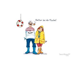 Künstler-Karte B. Freundlieb Moin Moin