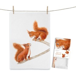 Geschirrtuch von Maluu Eichhörnchen auf Ast