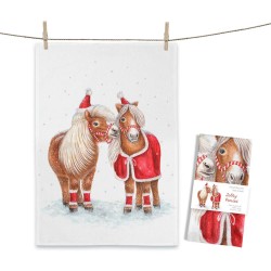 Geschirrtuch Weihnachtsponys 