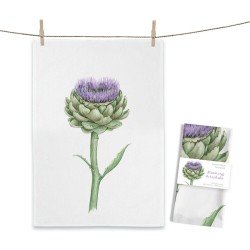 Geschirrtuch MALUU "Blooming Artichoke", Aquarell-Design, OEKO-TEX® zertifiziert