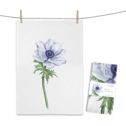 Geschirrtuch MALUU "White Anemone", Aquarell-Design, OEKO-TEX® zertifiziert