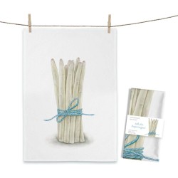Geschirrtuch MALUU "White Asparagus", Spargel, Aquarell-Design, OEKO-TEX® zertifiziert