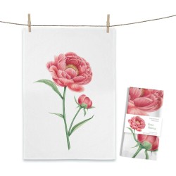Geschirrtuch MALUU "RosePeony", Pfingstrose, Aquarell-Design, OEKO-TEX® zertifiziert