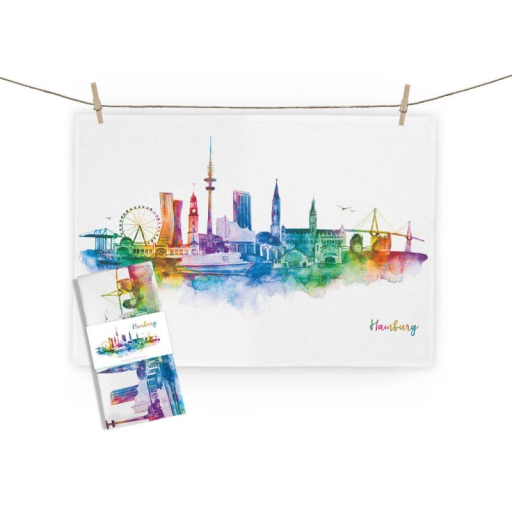 Geschirrtuch Hamburg Rainbow Geschirrtuch Hamburg Rainbow