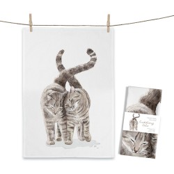 Geschirrtuch von Maluu schmusende Katzen