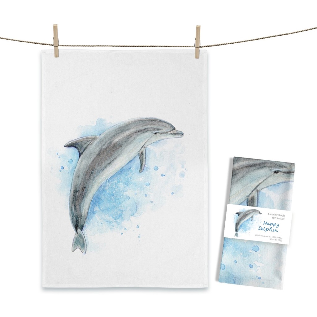 Geschirrtuch von Maluu Delfin Geschirrtuch von Maluu Delfin