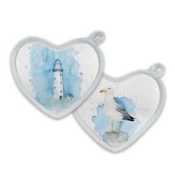 Topflappen Möwe und Leuchtturm Topflappen Möwe und Leuchtturm