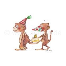 Postkarte Miriam Kramer Geburtstagsgäste Postkarte Miriam Kramer Geburtstagsgäste