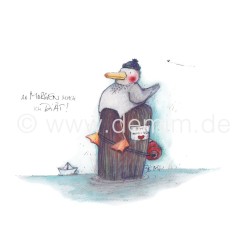 Postkarte Miriam Kramer Möwe Ab Morgen mach ich Diät! Postkarte Miriam Kramer Möwe Ab Morgen mach ich Diät!
