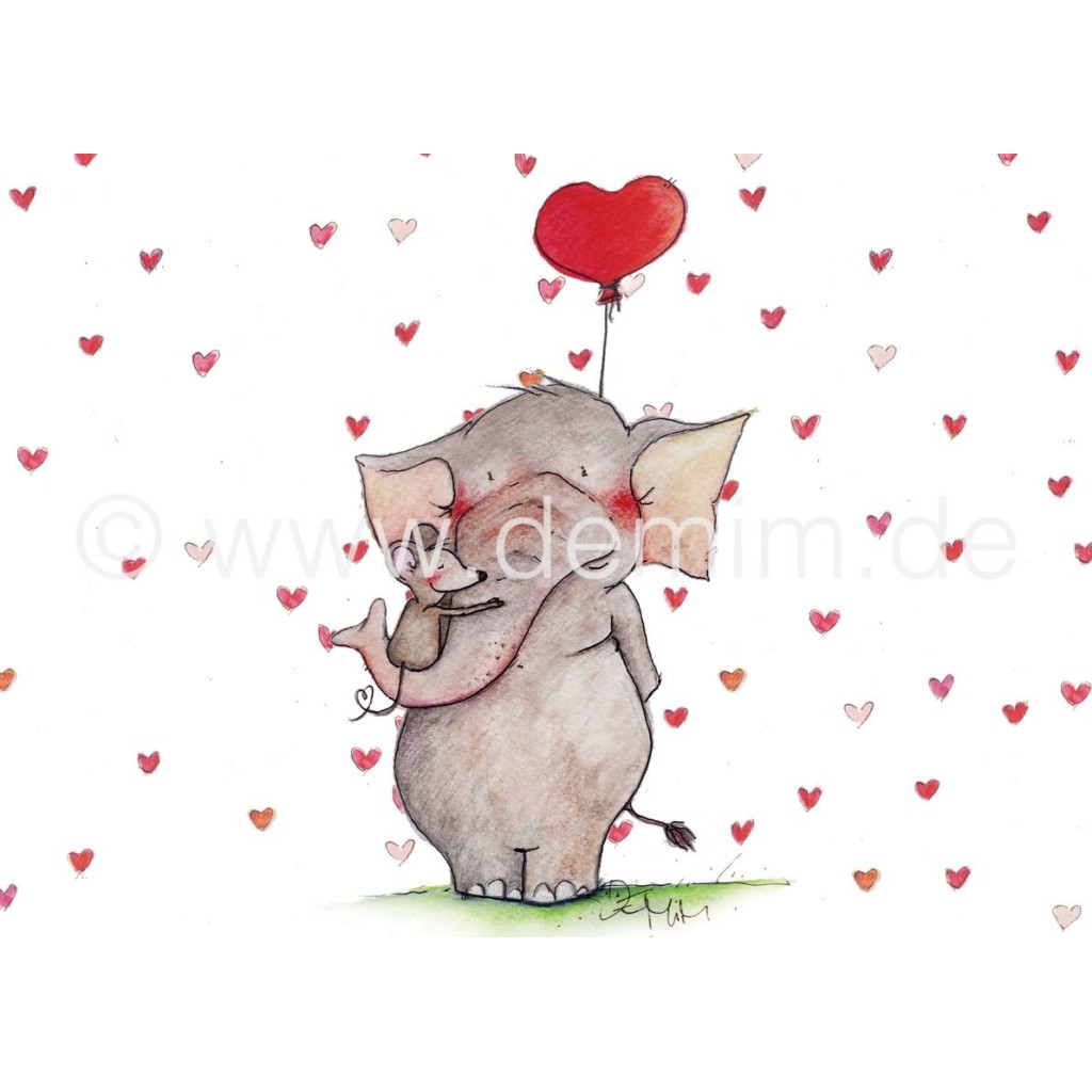 Postkarte Miriam Kramer Elefantenliebe Postkarte Miriam Kramer Elefantenliebe