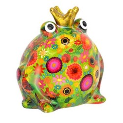 Pomme Pidou Spardose Frosch Freddy Grün mit Blüten