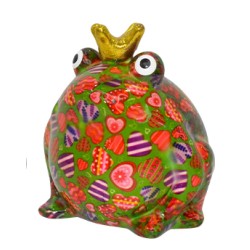 Pomme Pidou Spardose Frosch mit bunten Herzen Pomme Pidou Spardose Frosch mit bunten Herzen