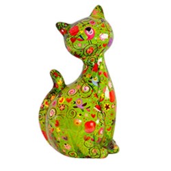 Pomme Pidou Spardose Katze Caramel L Grün