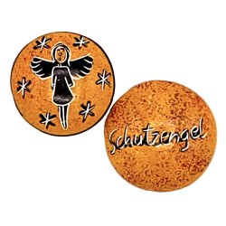 Handschmeichler Speckstein-Schutzengel-rund-gelb