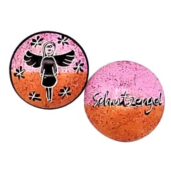 Handschmeichler Speckstein-Schutzengel-rund-rosa/orange