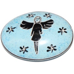Handschmeichler Speckstein-Schutzengel-oval-hellblau