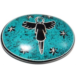 Handschmeichler Speckstein-Schutzengel-oval-türkis