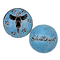 Handschmeichler Speckstein-Schutzengel-rund-hellblau