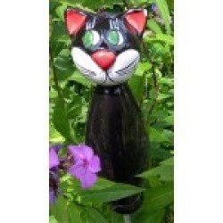 Gartenstecker Keramik-Katze schwarz Gartenstecker Keramik-Katze schwarz