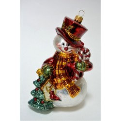 Christbaumschmuck Schneemann mit Hut