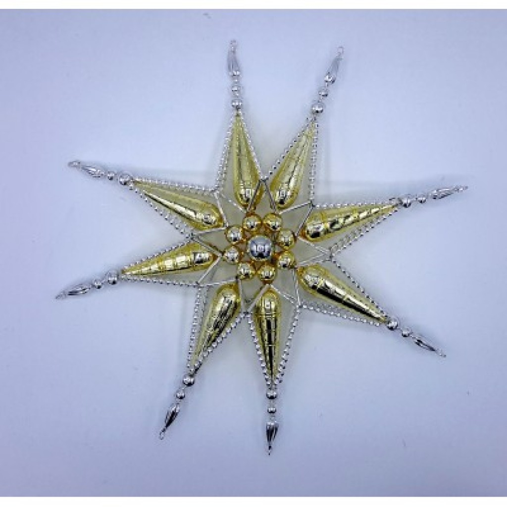 Gablonzer Christbaumschmuck Stern Gold/Silber 25cm Gablonzer Christbaumschmuck Stern Gold/Silber 25cm