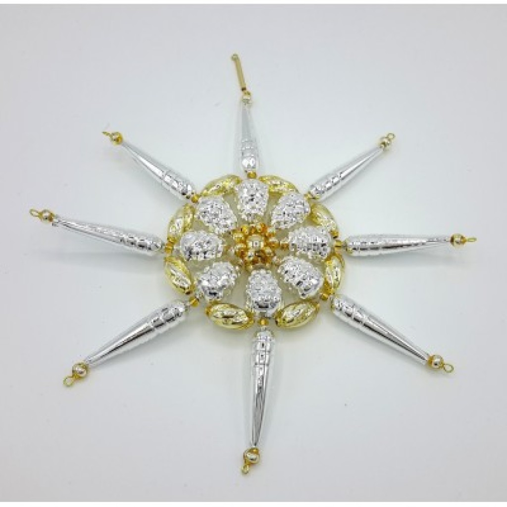 Gablonzer Christbaumschmuck Stern Silber/Gold 21cm Gablonzer Christbaumschmuck Stern Silber/Gold 21cm