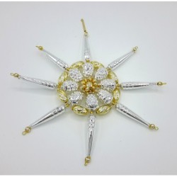 Gablonzer Christbaumschmuck Stern Silber/Gold 21cm Gablonzer Christbaumschmuck Stern Silber/Gold 21cm