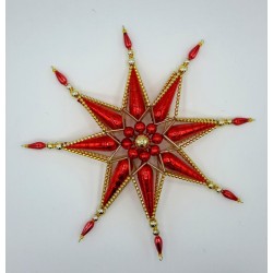 Gablonzer Christbaumschmuck Stern Rot/Gold 25cm Gablonzer Christbaumschmuck Stern Rot/Gold 25cm