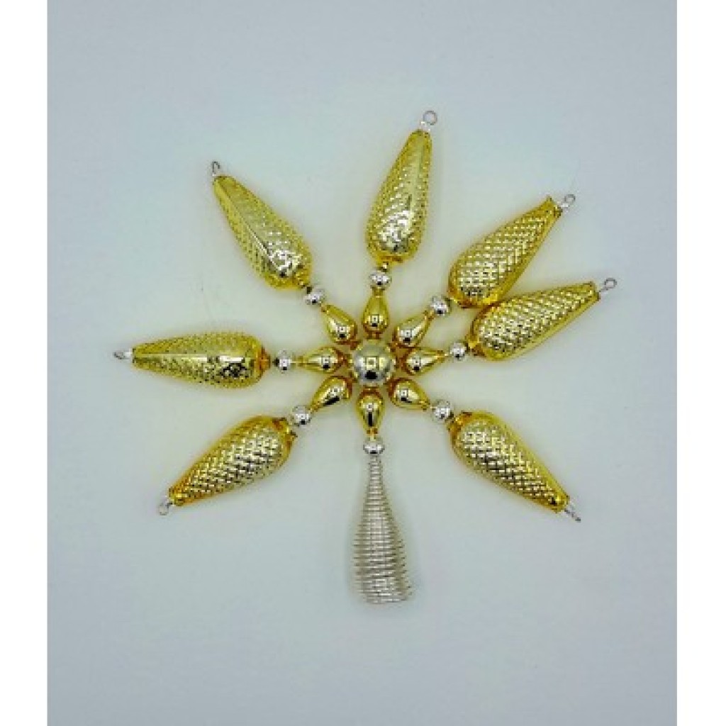 Gablonzer Christbaumspitze Stern Gold/Silber 16cm Gablonzer Christbaumspitze Stern Gold/Silber 16cm