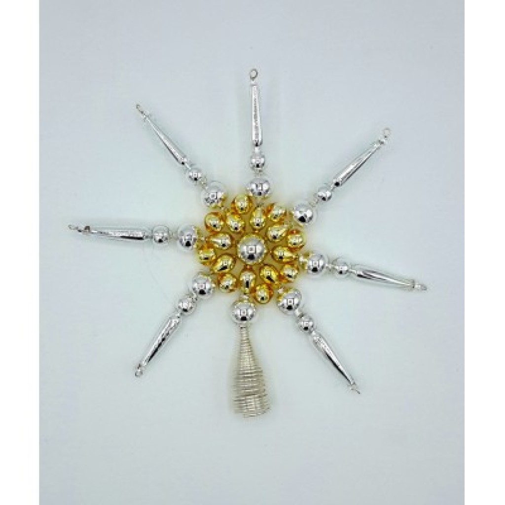 Gablonzer Christbaumspitze Stern Silber/Gold 16cm Gablonzer Christbaumspitze Stern Silber/Gold 16cm