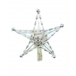 Gablonzer Christbaumspitze Stern Silber 16cm Gablonzer Christbaumspitze Stern Silber 16cm