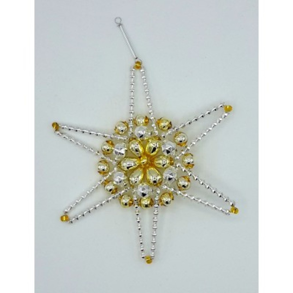 Gablonzer Christbaumschmuck Stern mit Blüte Gablonzer Christbaumschmuck Stern mit Blüte