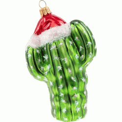 Christbaumschmuck Kaktus mit Weihnachtsmütze Christbaumschmuck Kaktus mit Weihnachtsmütze