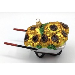 Christbaumschmuck Schubkarre mit Blumen