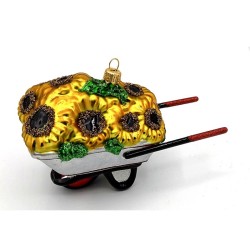 Christbaumschmuck Schubkarre mit Blumen