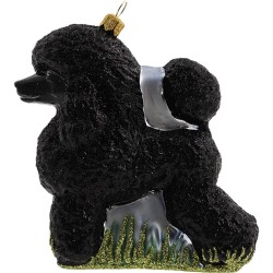 Christbaumschmuck stolzer Pudel schwarz Christbaumschmuck stolzer Pudel schwarz