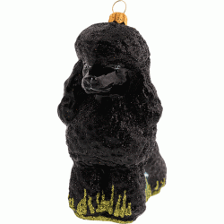 Christbaumschmuck stolzer Pudel schwarz Christbaumschmuck stolzer Pudel schwarz