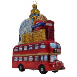 Christbaumschmuck Londonbus mit Sehenswürdigkeiten