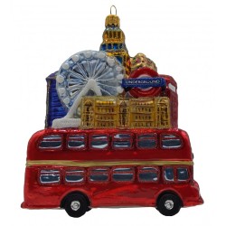 Christbaumschmuck Londonbus mit Sehenswürdigkeiten