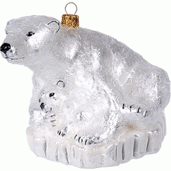 Christbaumschmuck Eisbär mit Baby Christbaumschmuck Eisbär mit Baby
