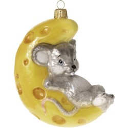 Christbaumschmuck Maus im Mond Christbaumschmuck Maus im Mond