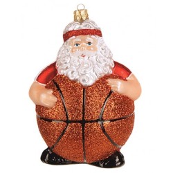 Christbaumschmuck Weihnachtsmann mit Basketball Christbaumschmuck Weihnachtsmann mit Basketball