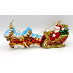 Christbaumschmuck Santa im Rentierschlitten Christbaumschmuck Santa im Rentierschlitten