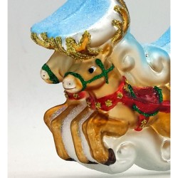 Christbaumschmuck Santa im Rentierschlitten Christbaumschmuck Santa im Rentierschlitten