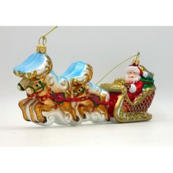 Christbaumschmuck Santa im Rentierschlitten Christbaumschmuck Santa im Rentierschlitten