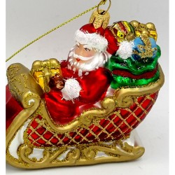 Christbaumschmuck Santa im Rentierschlitten Christbaumschmuck Santa im Rentierschlitten