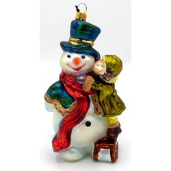 Christbaumschmuck Komozja Schneemann mit Mädchen Christbaumschmuck Komozja Schneemann mit Mädchen