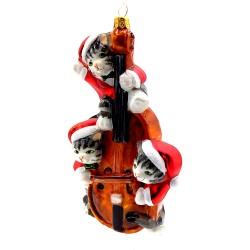 Christbaumschmuck Komozja Katzen am Cello Christbaumschmuck Komozja Katzen am Cello
